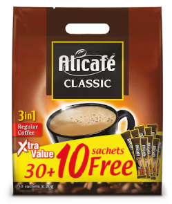 علي كافيه كلاسيك قهوة سريعة الذوبان 20جم 30+10ظرفا مجانا 