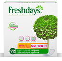فوط صحية فريشدايز 52+20 مجانا عادي