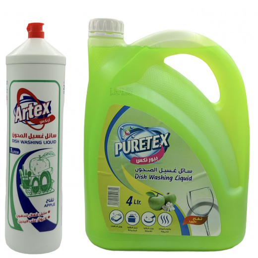 بيورتكس سائل غسيل الصحون تفاح 4 لتر + 1لتر 