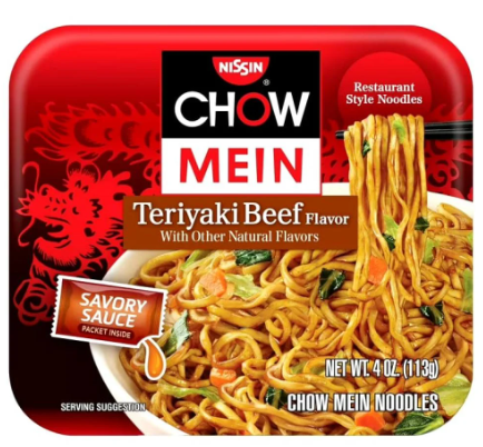 Nissin Chow Mein Noodles, Teriyaki Chicken - 4 Oz