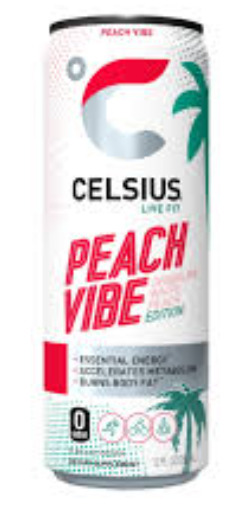 Celsius, Sparkling Peach Vibe Fitness Drink, Zero Sugar, 12 Oz | CVS