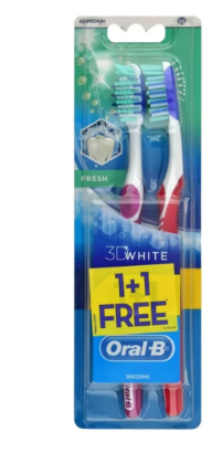 Oral B 3D White Fresh Medium Toothbrushes 2 Pcs 2 Pc