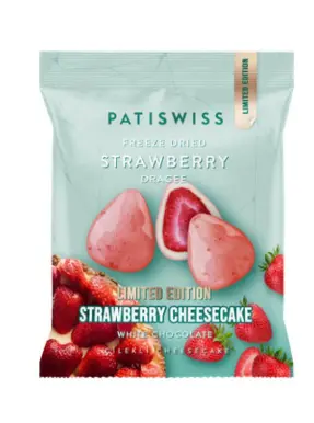 باتيسويس فراولة مجفف المغطاة باللشوكولاتة البيضاء والفراولة 50 جم 