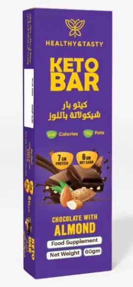 هيلي اند تيستي كيتو بار شيكولاتة باللوز 60جم