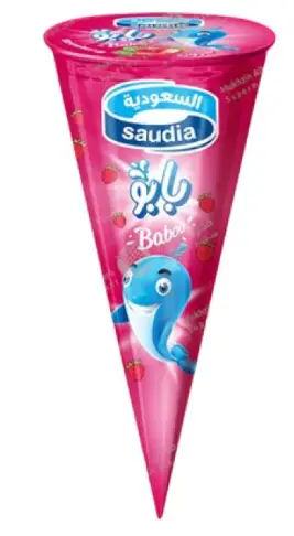 السعودبة ايس كريم مخروط فراولة 110 مل