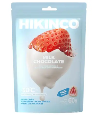 هيكينكو قطع الفراولة مجففة مغطاة بكريمة الحليب 60 جم 