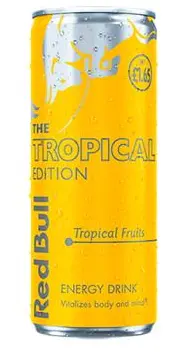ريد بول مشروب الطاقة العبوة الصفراء بطعم تروبيكال250 جم   