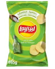 ليز  رقائق البطاطس بنكهة الملح والخل 165 جم 
