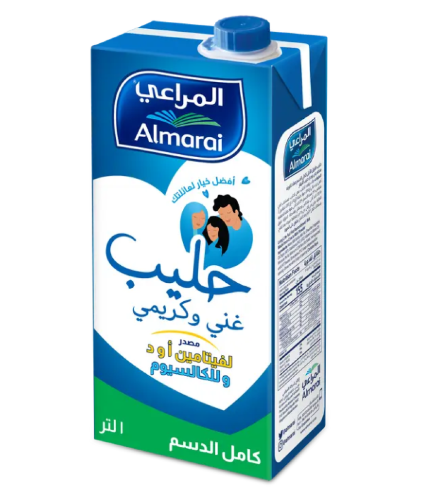 المراعي حليب كامل الدسم طويل الأجل 1 لتر