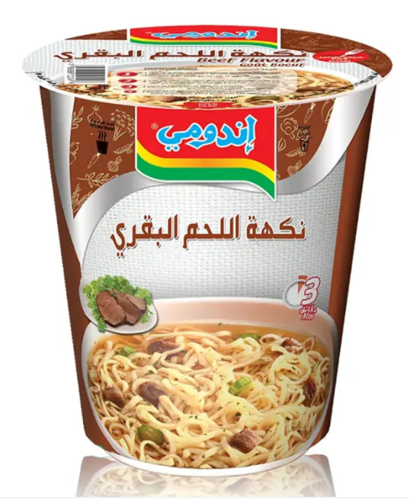 اندومي نودلز كاسات بنكهة اللحم البقري 60 جم