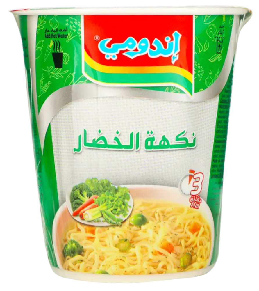 اندومي نودلز كاسات بنكهة الخضار 60 جم