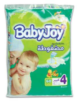 بيبي جوي حفائض مضغوطة العبوة  60 حفاض مقاس 4
