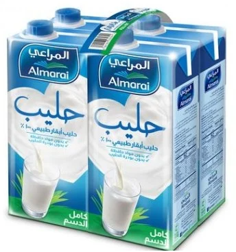 المراعي حليب كامل الدسم طويل الأجل 4*1 لتر
