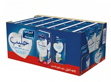 المراعي حليب طويل الأجل قليل الدسم  18 حبة 200 مل