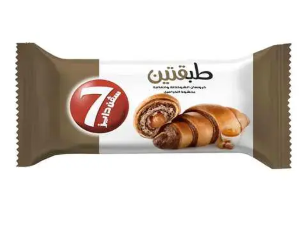 سفن دايز كروسان جامبو الشوكولاته و فانيليا بالكراميل 90 جم