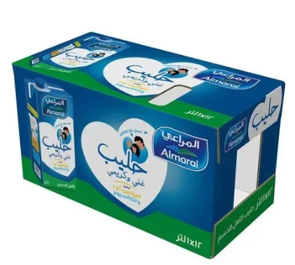 المراعي حليب كامل الدسم طويل الأجل 12*1 لتر