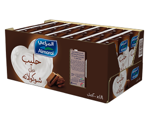 المراعي حليب طويل الاجل بنكهة دبل شوكولاته 18 حبة 200 مل