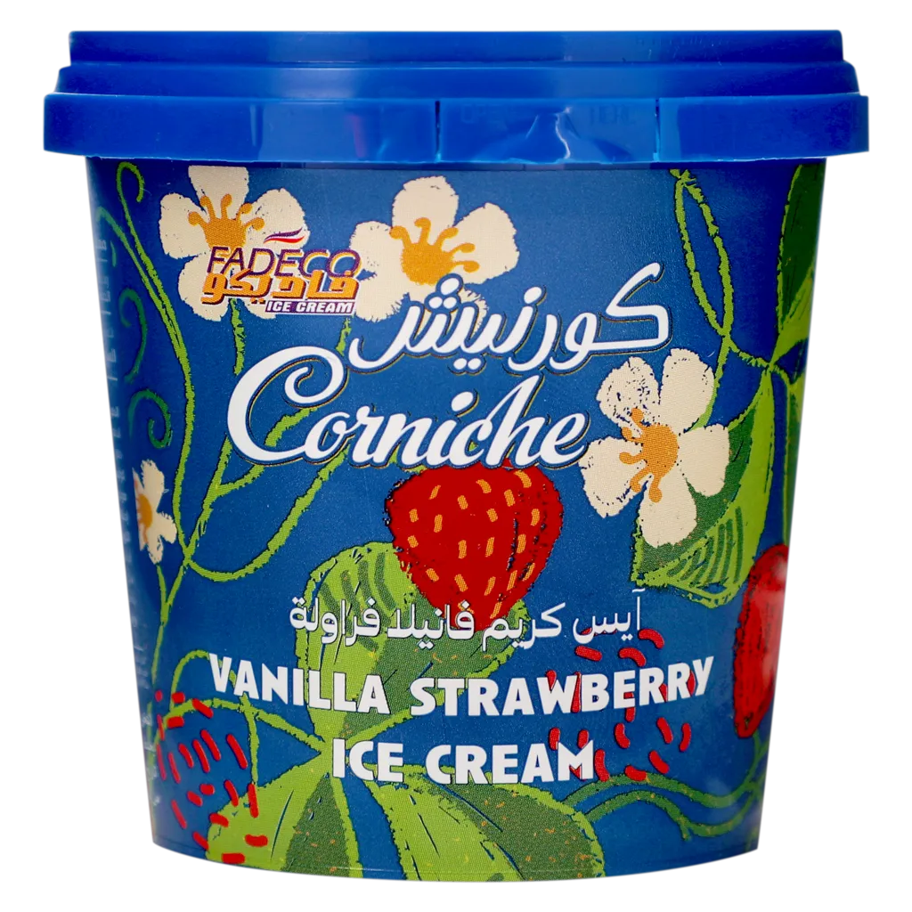فاديكو كورنيش ايسكريم فانيلا فراولة  140 مل