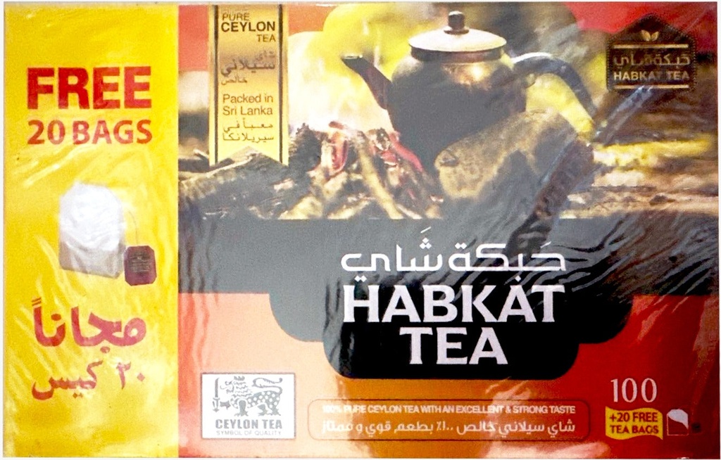 حبكة شاي سيلاني خالص 100 كيس + 20 كيس مجانا 240 جم