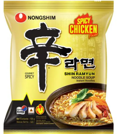 نونج شم شن راميون معكرونة شرقية نكهة الدجاج الحار 120جم