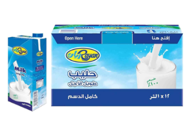 الريان حليب طويل الاجل كامل الدسم 12*1لتر