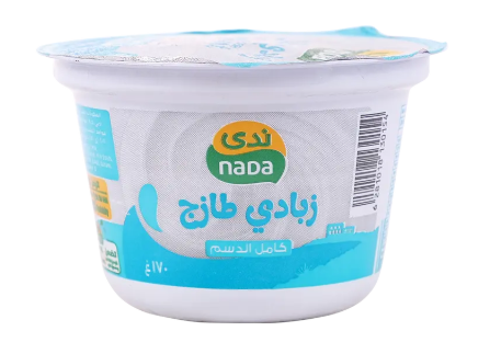 ندى زبادي طازج كامل الدسم 170جم