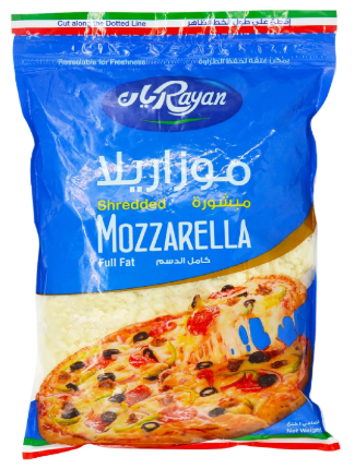 الريان موزاريلا مبشورة كامل الدسم 500جم