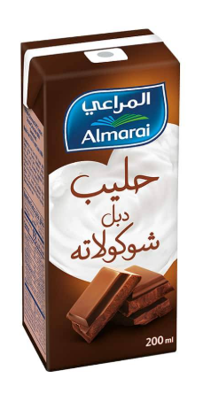 المراعي حليب طويل الاجل بنكهة دبل شوكولاتة 200 مل 