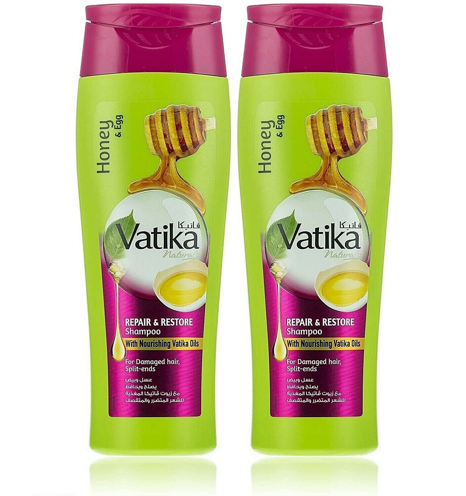 شامبو فاتيكا ناتشورالز للإصلاح والتجديد بخلاصات العسل والبيض | للشعر التالف 2*400مل 