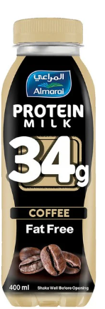 المراعي حليب بروتين 34جم نكهة القهوة خالي الدسم 400ملي 