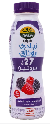 ندى شراب زبادي يوناني توت اسود وتوت عليق 330مل
