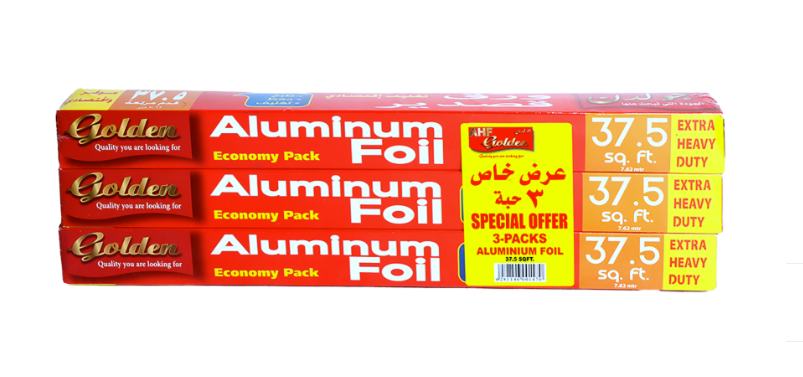 جولدن ورق قصدير لتغليف الطعام 3*37.5سم 