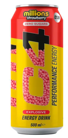 سي فور مشروب طاقة بنكهة حلوى التوت الاحمر مع المحليات 500 مل