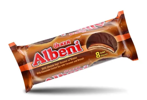 اولكر البيني بسكويت مع الكراميل مغطاة بشوكولاتة الحليب 8*43 جم