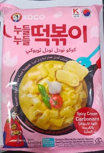 كوكو نودلز توبوكي كوري نكهة كاربونارا بالكريمة حارة 236 جم  