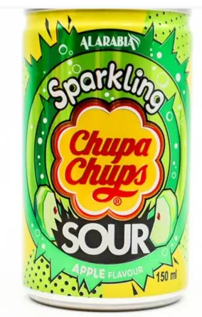 تشوبا تشوبس ساور مشروب غازي نكهةالتفاح الاخضر 150 ملي 