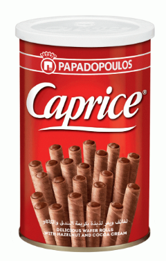 كابرس شوكولاتة لفائف ويفر بكريمة البندق والكاكاو 300 جم 