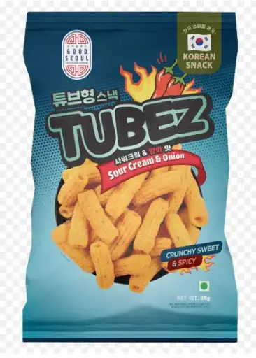 قود سيول تيوبز سناك كوري كرنشي كريمة حامضة وبصل 85 جم