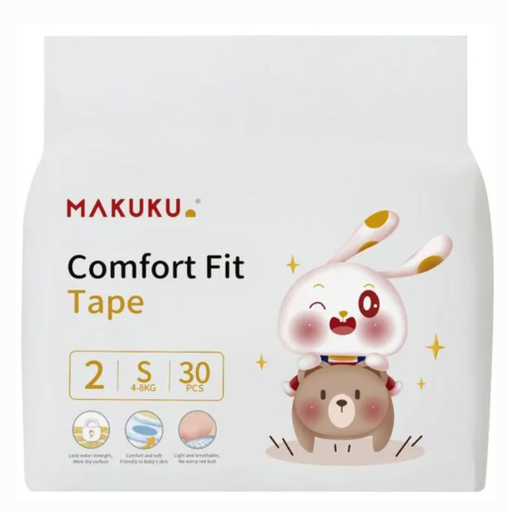 [L6-Line2] ماكوكو حفائض مقاس 2 شريط ملائم ومريح 30حفاض