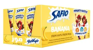 [E5-Line1] صافيو حليب موز تعزيز المناعة 18*185مل