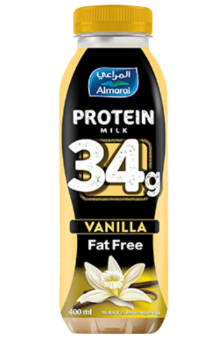 [MA4-Line2] المراعي حليب بروتين 34جم نكهة فانيلا خالي الدسم 400ملي