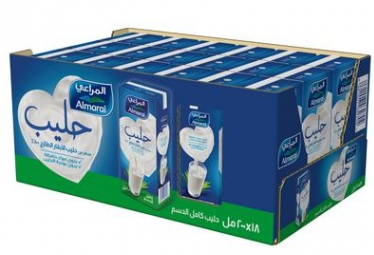 المراعي حليب طويل الاجل كامل الدسم غني وكريمي 18*200مل 