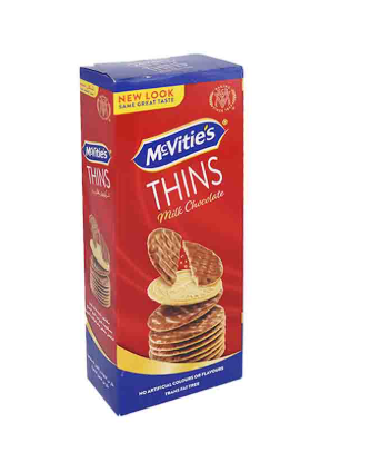 مكفتيز دايجستيف ثينز بسكويت رقيق مغطي بشوكولاتة الحليب 150جم  