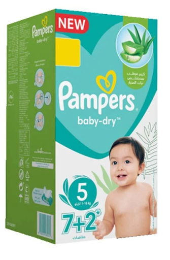 بامبرز رقم 5 8*9 حبة 7+2